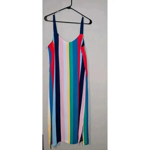 Tommy Hilfiger Sleeveless Dress Womens Size L Multicolor Stripes